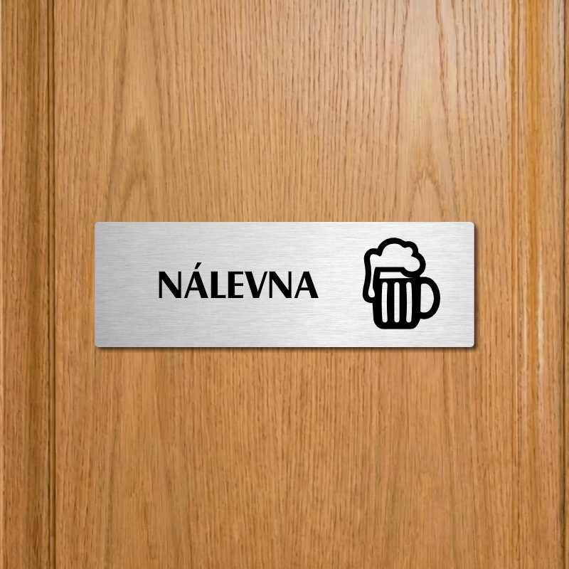 Nálevna, 240x79mm, stříbrná popiska s dvojtým rámečkem